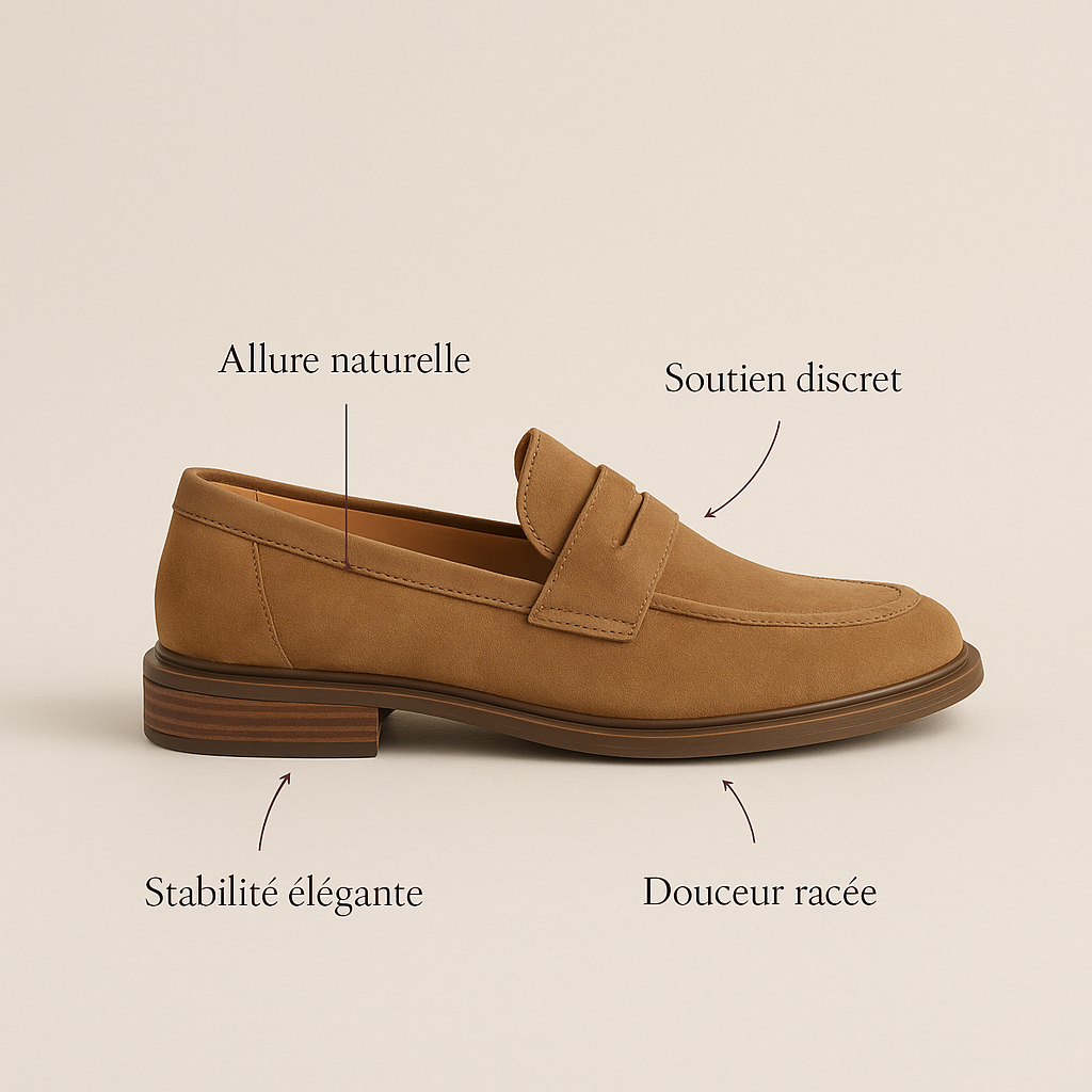 Mocassin Daim Camel Femme