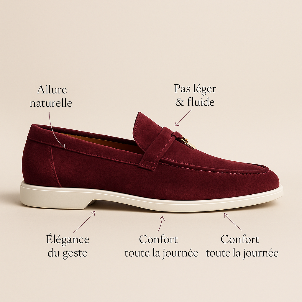 Mocassin Rouge Daim Femme
