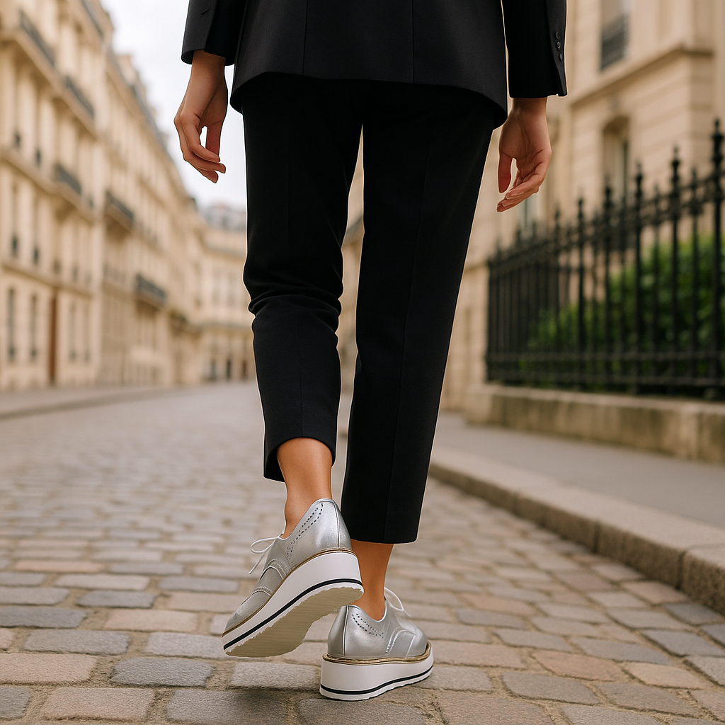 Mocassin Argenté Femme