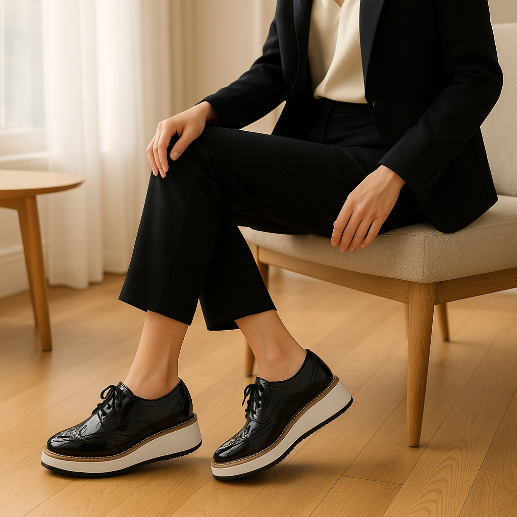 Mocassin Noir & Blanc Femme
