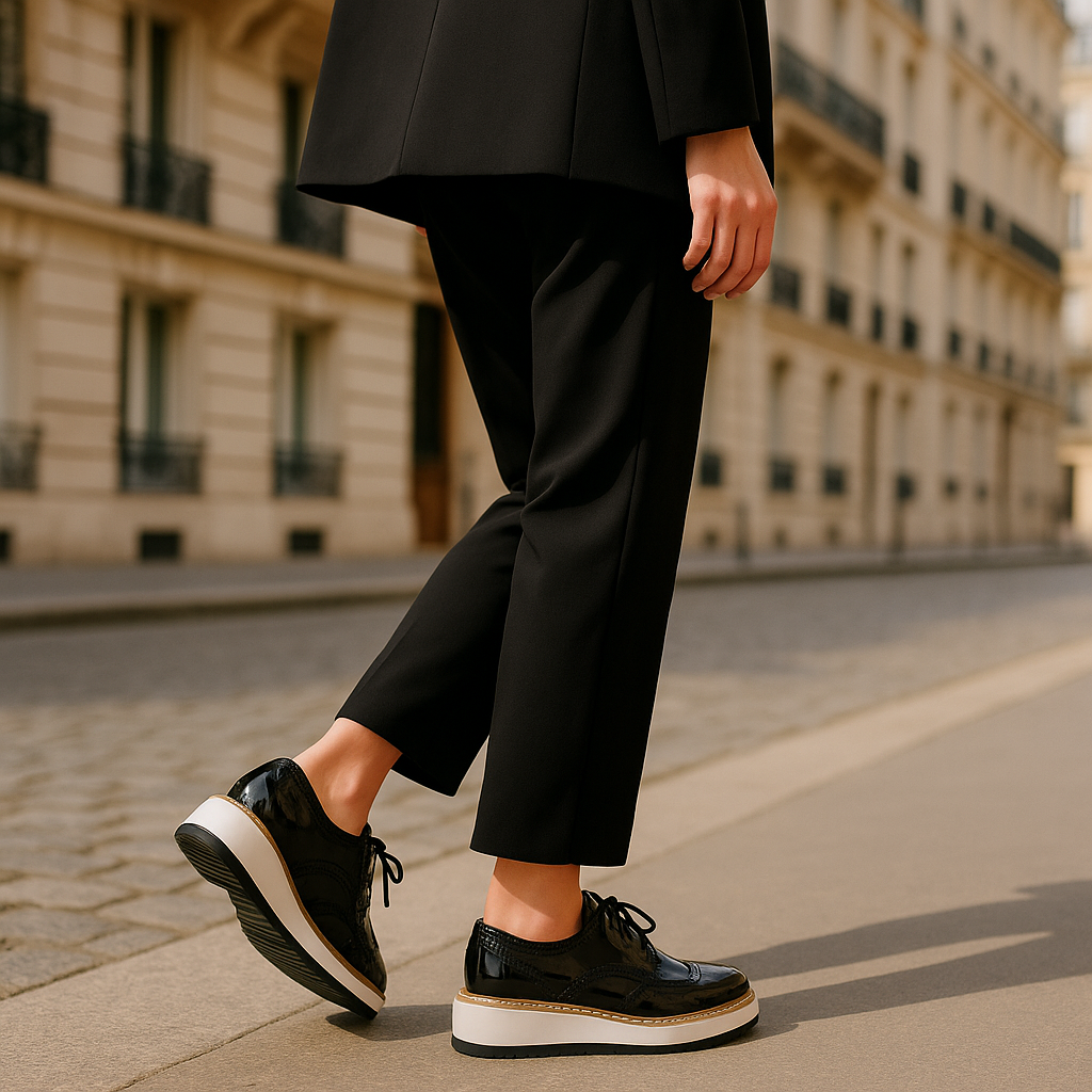 Mocassin Noir & Blanc Femme