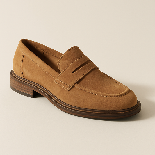 Mocassin Daim Camel Femme