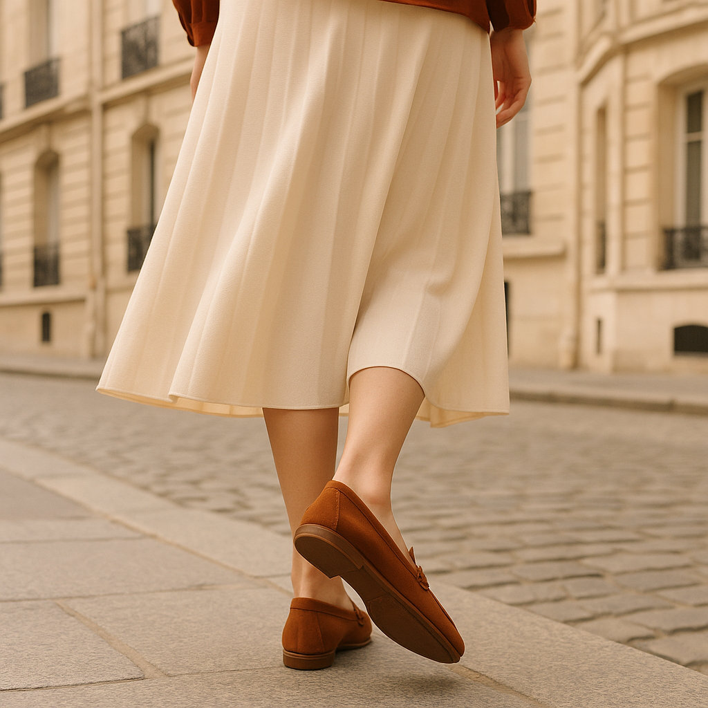 Mocassin Cuir Marron Femme