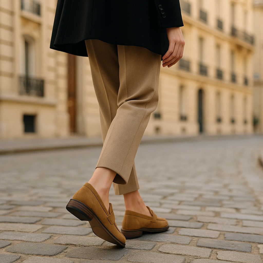 Mocassin Daim Camel Femme