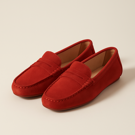 Mocassin Rouge Femme