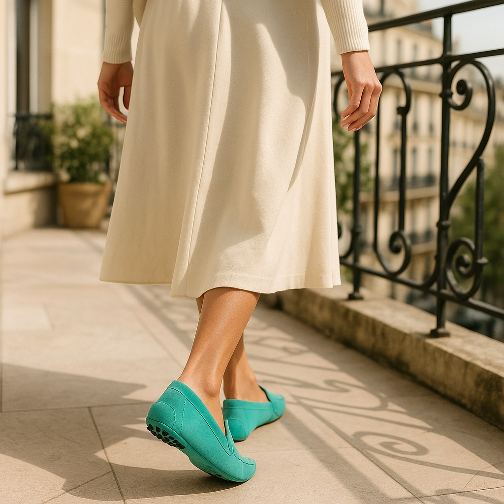 Mocassin Turquoise Femme