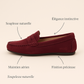 Mocassin Daim Bordeau Femme