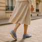 Mocassin Daim Bleu Femme