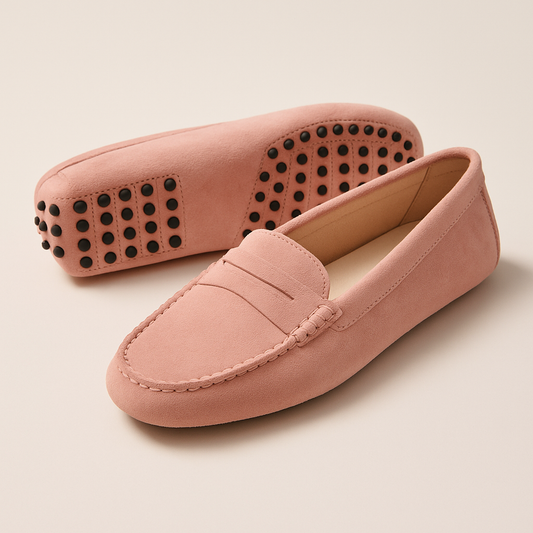 Mocassin Rose Poudré Femme