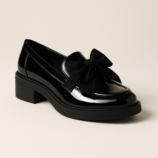 Mocassin Vernis Noir Femme