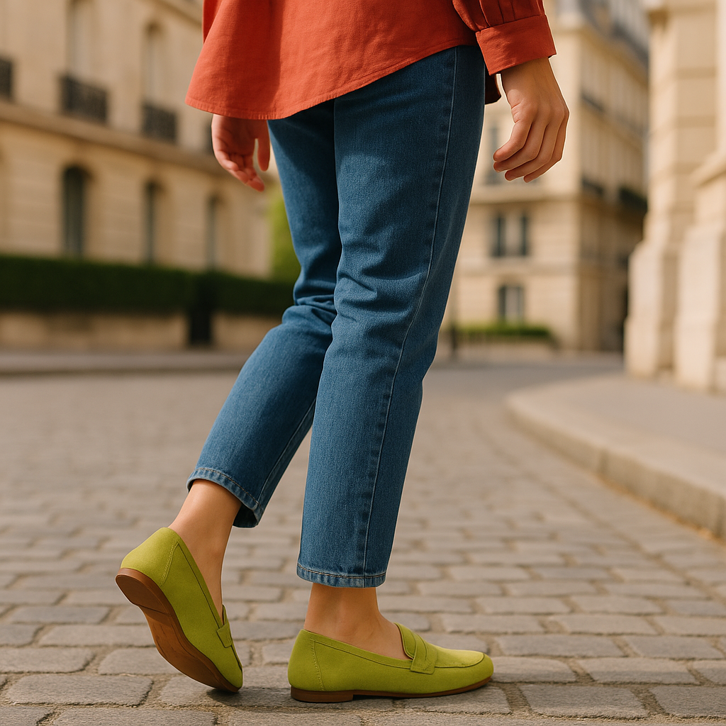 Mocassin Vert Pomme Femme