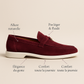 Mocassin Rouge Daim Femme