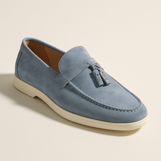 Mocassin Daim Bleu Femme