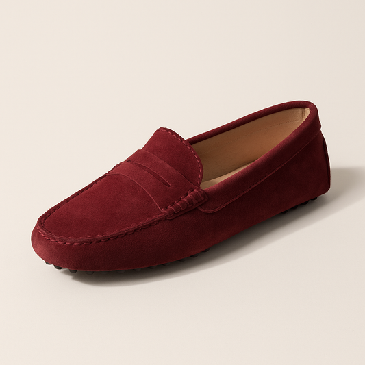 Mocassin Daim Bordeau Femme