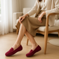Mocassin Daim Bordeau Femme