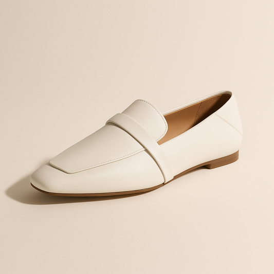 Mocassin Blanc Femme Talon