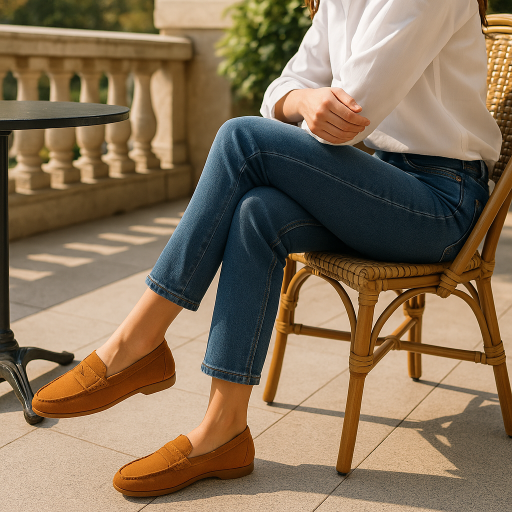 Mocassin Cuir Marron Femme