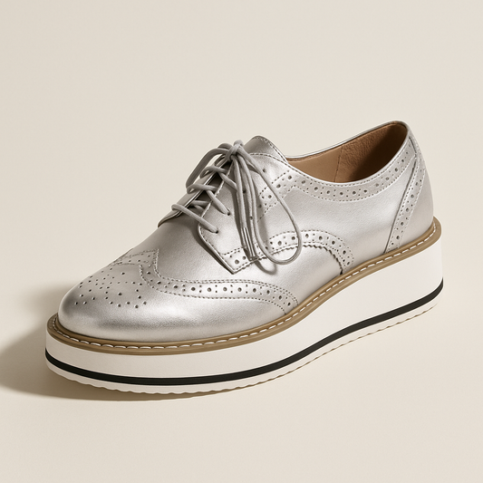 Mocassin Argenté Femme